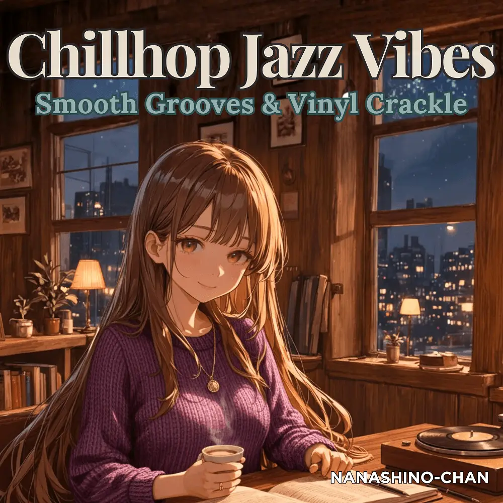 Cover artwork for Chillhop Jazz Vibes: Smooth Groove & Vinyl Crackle by Nanashino-chan