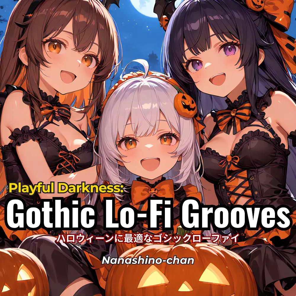 Cover artwork for Playful Darkness: Gothic Lo-Fi Grooves for Halloween by Nanashino-chan