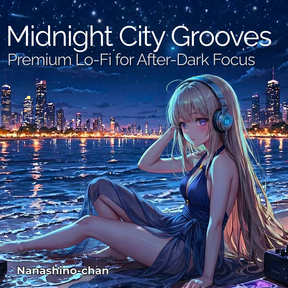 Cover artwork for Midnight City Grooves: Premium Lo-Fi for After-Dark Focus by Nanashino-chan