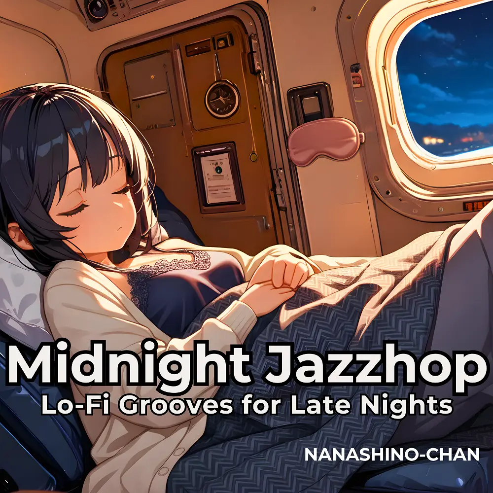 Cover artwork for Midnight Jazzhop:Lo-Fi Grooves for Late Nights by Nanashino-chan