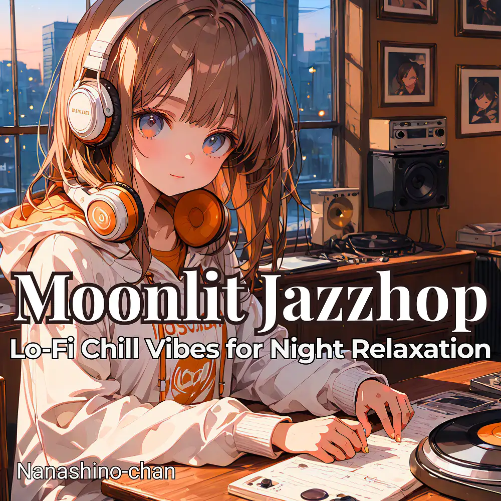 Cover artwork for Moonlit Jazzhop : Lo-Fi Chill Vibes for Night Relaxation by Nanashino-chan