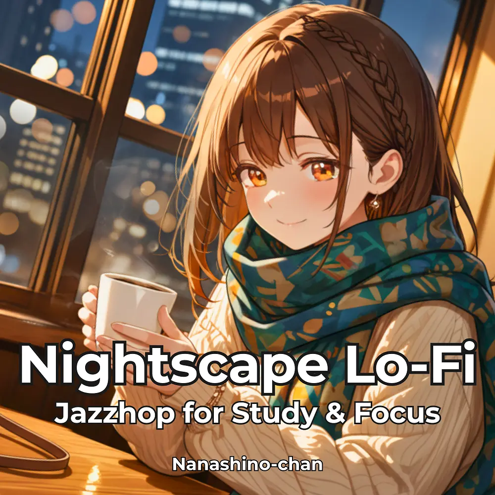 Cover artwork for Nightscape Lo-Fi Jazzhop for Study & Focus by Nanashino-chan