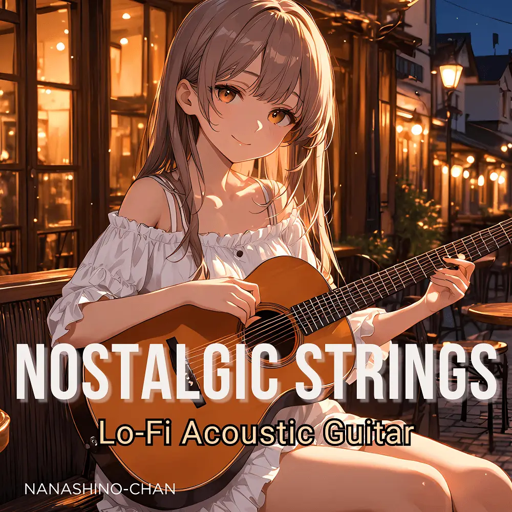 Cover artwork for Nostalgic Strings: Lo-Fi Acoustic Guitar by Nanashino-chan
