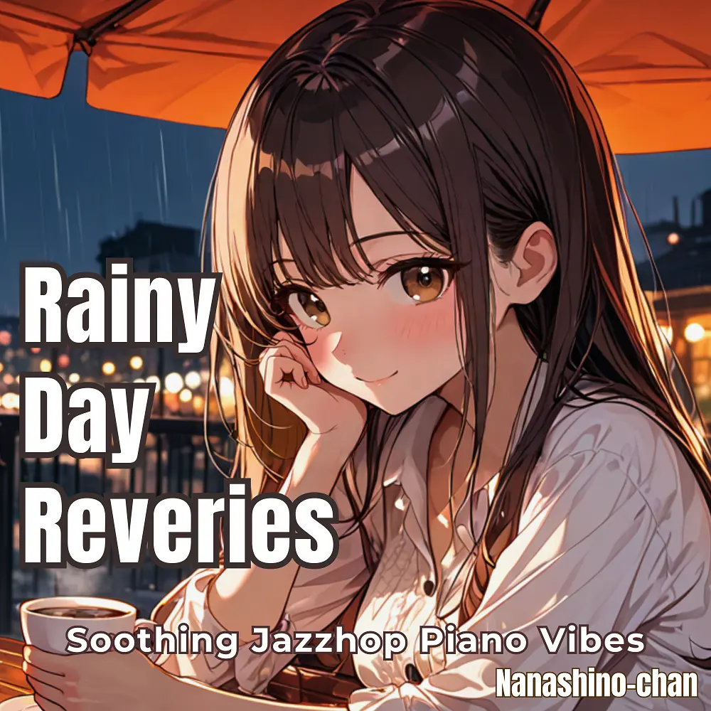 Cover artwork for Rainy Day Reveries: Soothing Jazzhop & Piano Vibes by Nanashino-chan