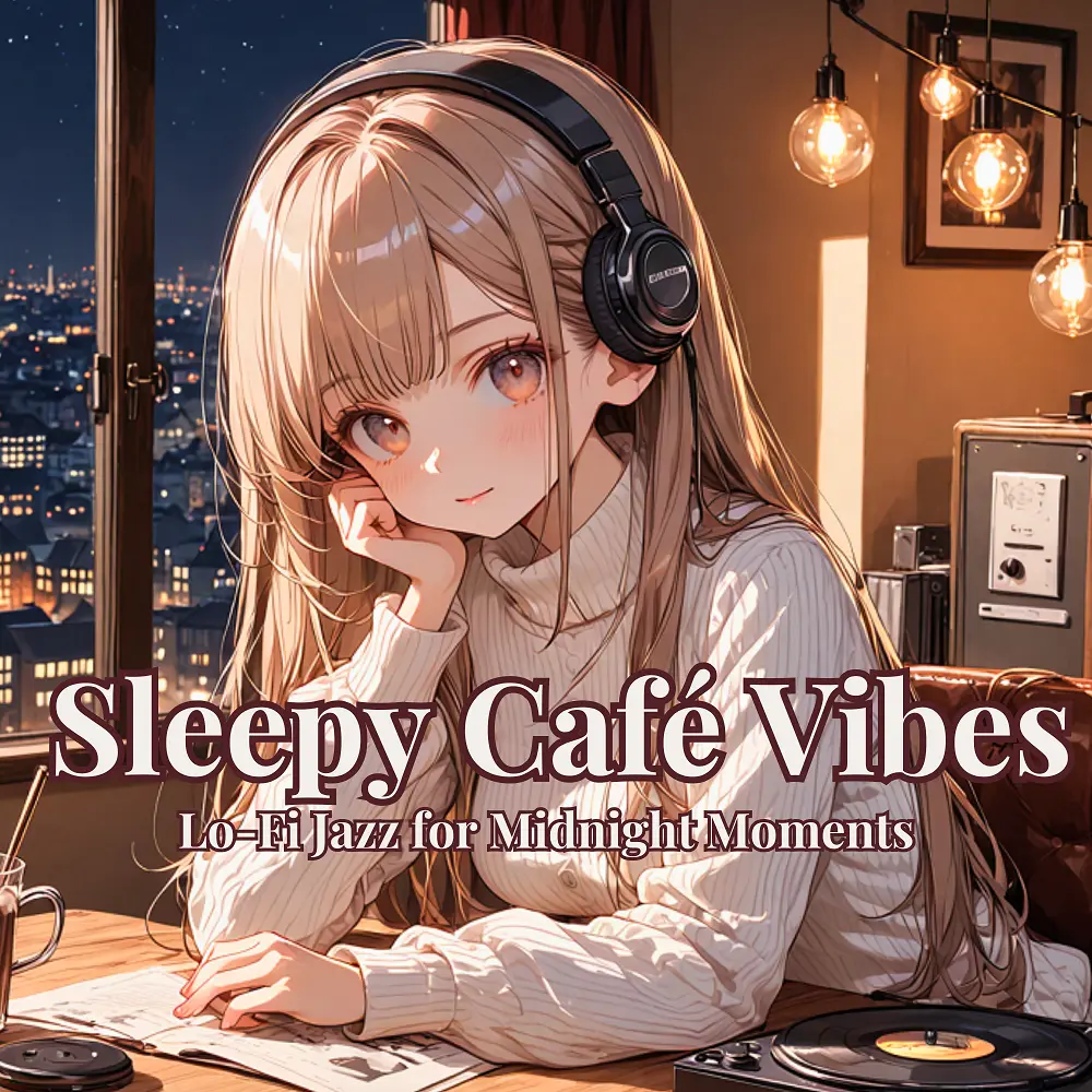 Cover artwork for Sleepy Café Vibes: Lo-Fi Jazz for Midnight Moments by Nanashino-chan